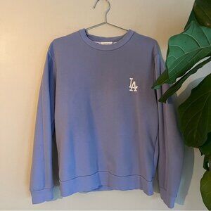 MLB Los Angeles Dodgers Purple Basic Logo Crew Neck Sweatshirt